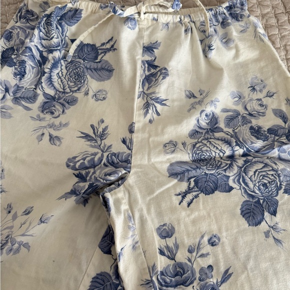 Ralph Lauren Floral Print pj bottoms in Blue and Cream large cotton - Picture 1 of 2